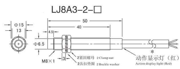 Inductive Proximity sensor LJ8A3-1-Z-BX DC Type NPN 3-wire M8