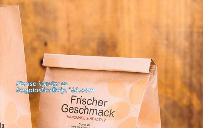 Custom Printing Recycled Brown Kraft Paper Bags,Custom Printed Factory Glassine Paper Bread Small Brown Bag, bagease