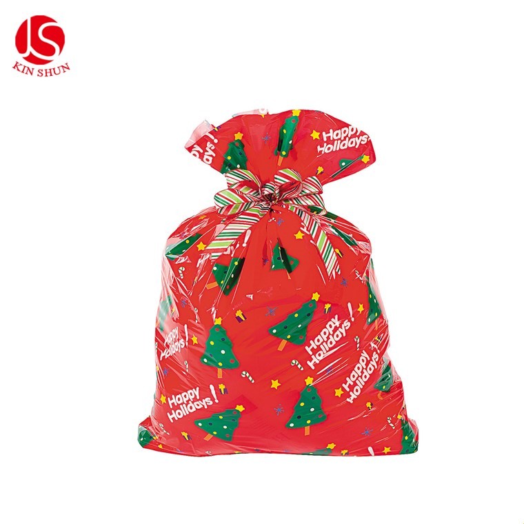 Eco Friendly Colorful Plastic Gift Wrap Bags , Giant Christmas Gift Wrap Bags
