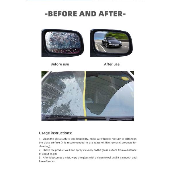 Long Lasting Car Glass Cleaner 200ml Improves Wiper Efficiency
