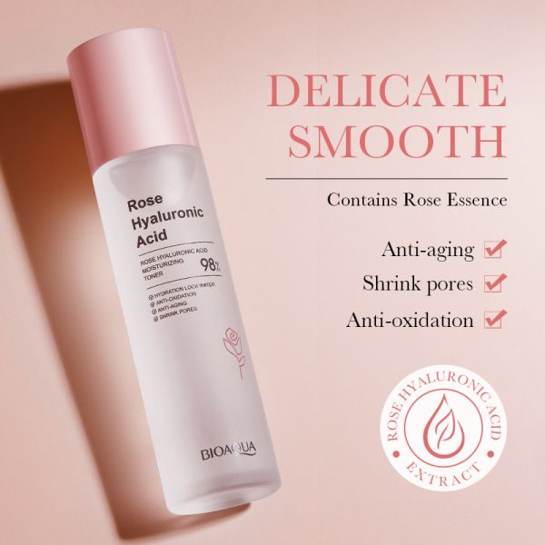 Fine Lines And Wrinkles Rose Face Toner Natural Organic Rose Hyaluronic Acid Water