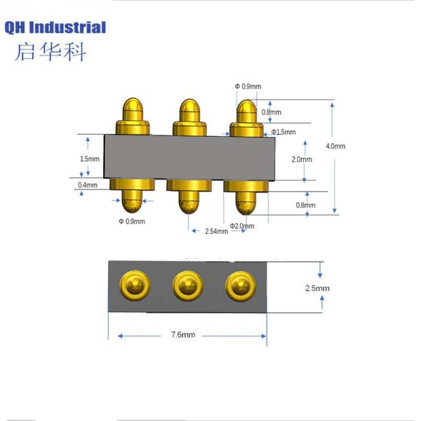 3Pin Malaysia Wearable Device Magnetic spring loaded pin Charger 4Pin spring loaded pin Magnetic Connector