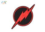 Lightning Logo Custom Embroidered Patches , Twill Background Embroidered Fabric