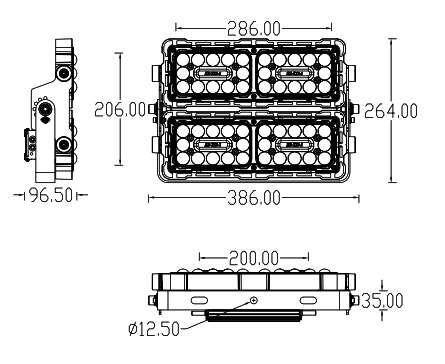 200W IP66 LED Flood Light 2700k-5700K LED Outdoor Sports Lighting