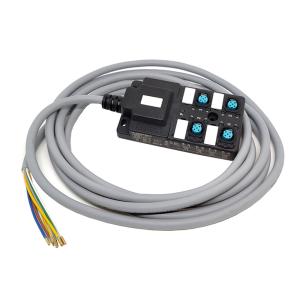 Industrial Distribution Box Single Channel 4-port NPN junction box for M12