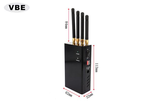 Quality Remote Control Handheld Signal Jammer 4 Bands 4W WCDMA Wifi GPS ISO9001 for sale