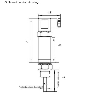 SBW-01 150mm Probe Temperature Transmitter with 4-20mA and Hart protocal output