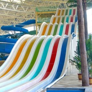 Large Capacity Custom Waterslides High Speed Racing Waterslide