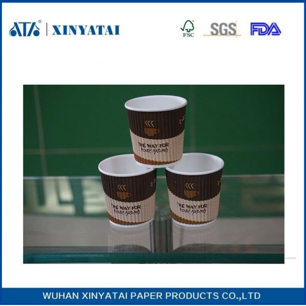 Custom Insulated Ripple Wall Paper Cups for Hot Drinks or Cold Drinks , Disposable Tea Cups