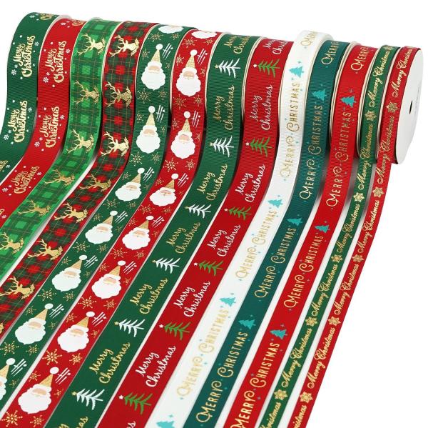 Quality Custom Christmas Grosgrain Ribbon With Printed Designs Wholesale Decorative Ribbon for sale