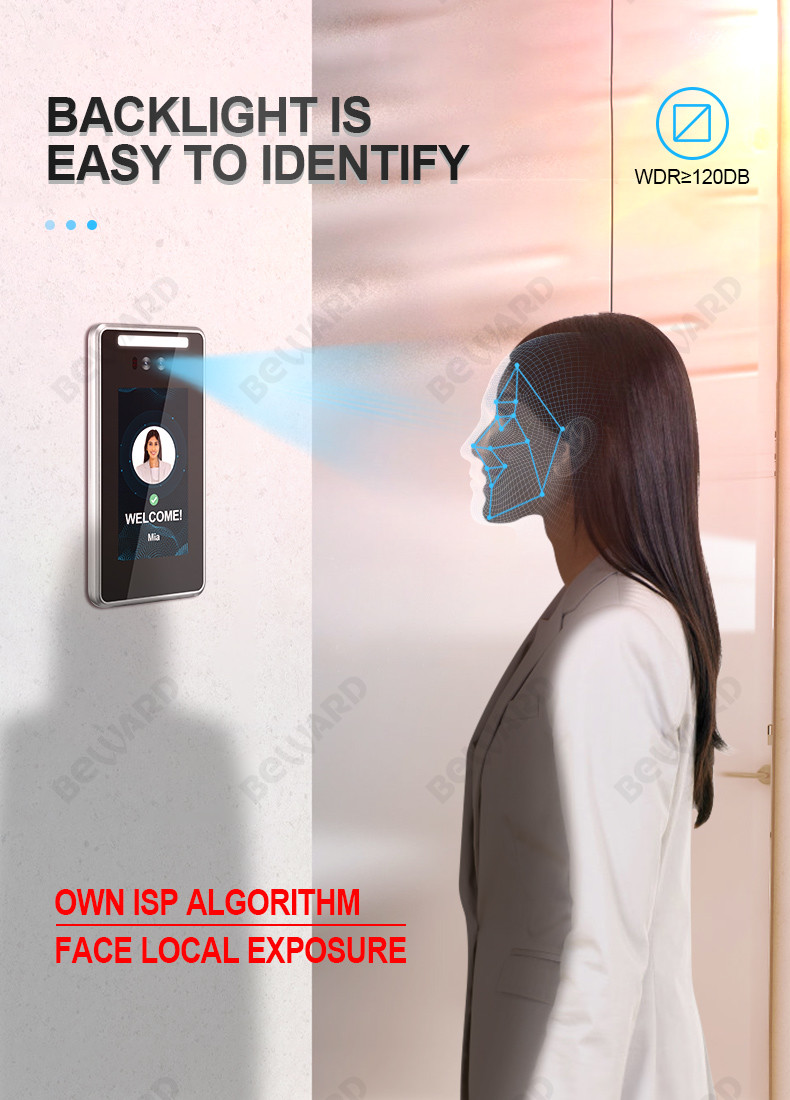 Multi Verification 300ms Face Recognition Temperature Reader Machine