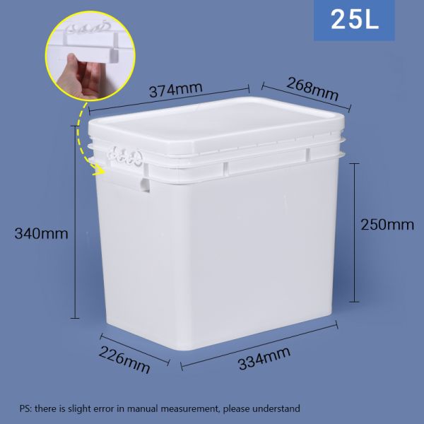 1.5L-25L Square Rectangle PP Bucket With Lid For Silk Screen / Heat Transfer Printing
