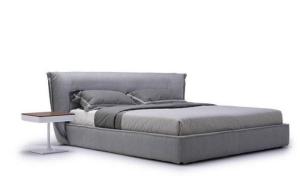 China Custom Luxury Linen Fabric Bed , Optional Colors Hotel Style Bed King Size on sale