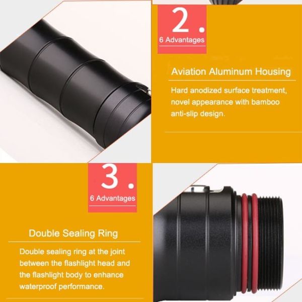 Super Bright Magnetic Led Torch 10W 1000Lm CREE LED Flashlight With Rechargeable Battery