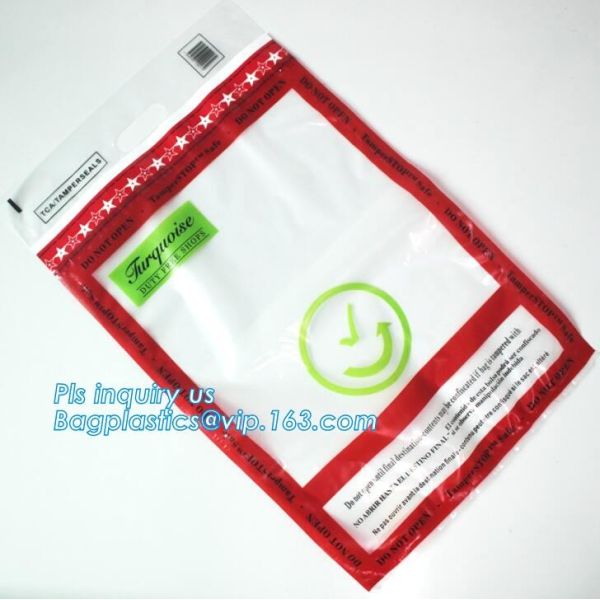 money locking security bag courier plastic bag, plastic self adhesive evidence bag/security bag, Temper-Evident Bags, De