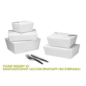 Buy cheap 110 oz Paper Take Out Containers White Lunch Meal Food Boxes #1, Disposable Storage To Go Packaging product