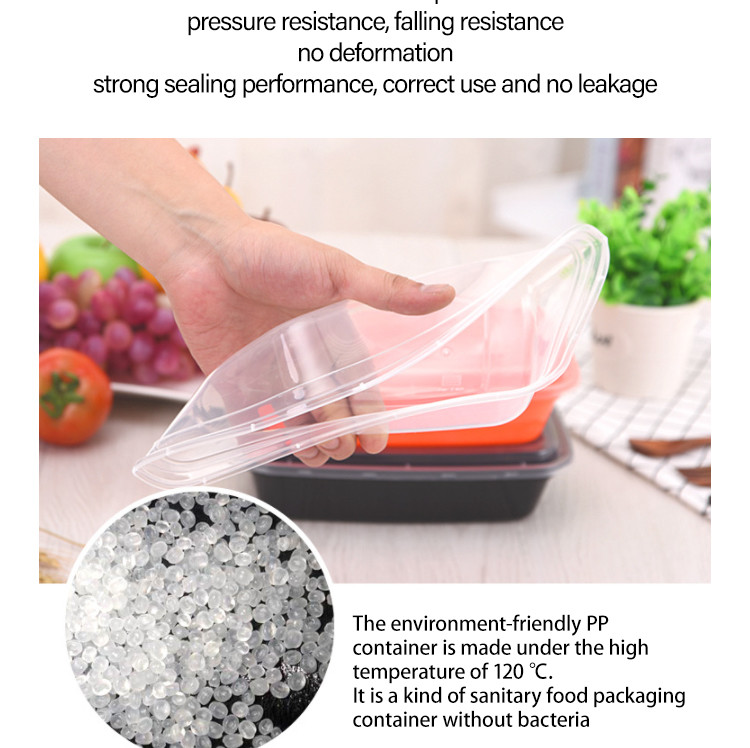Transparent PP Customize Packing Boxes Disposable Take Away Containers