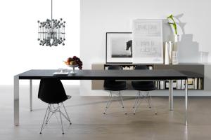 Dining Room Extendable Wooden Table , Folding Trim Rectangle Dining Table