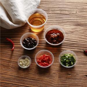 China Disposable Plastic Multiple Specifications Hinged Mini Sauce Cup With Lid on sale