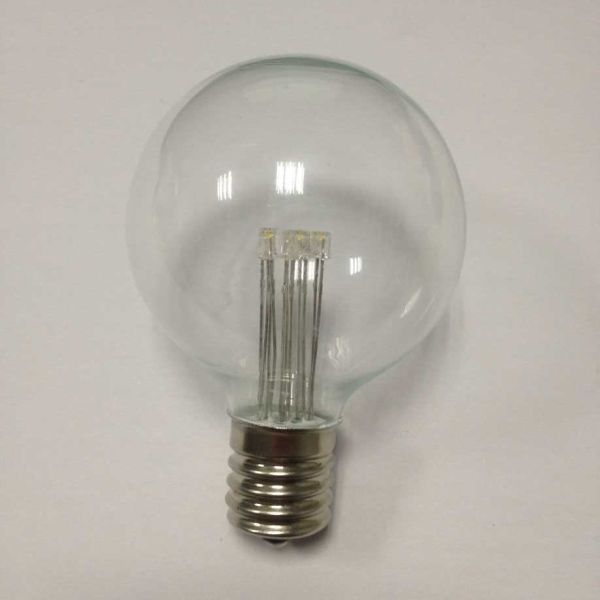 China supplier LED G50 globe bulbs E17 120Volt 0.5W transparent