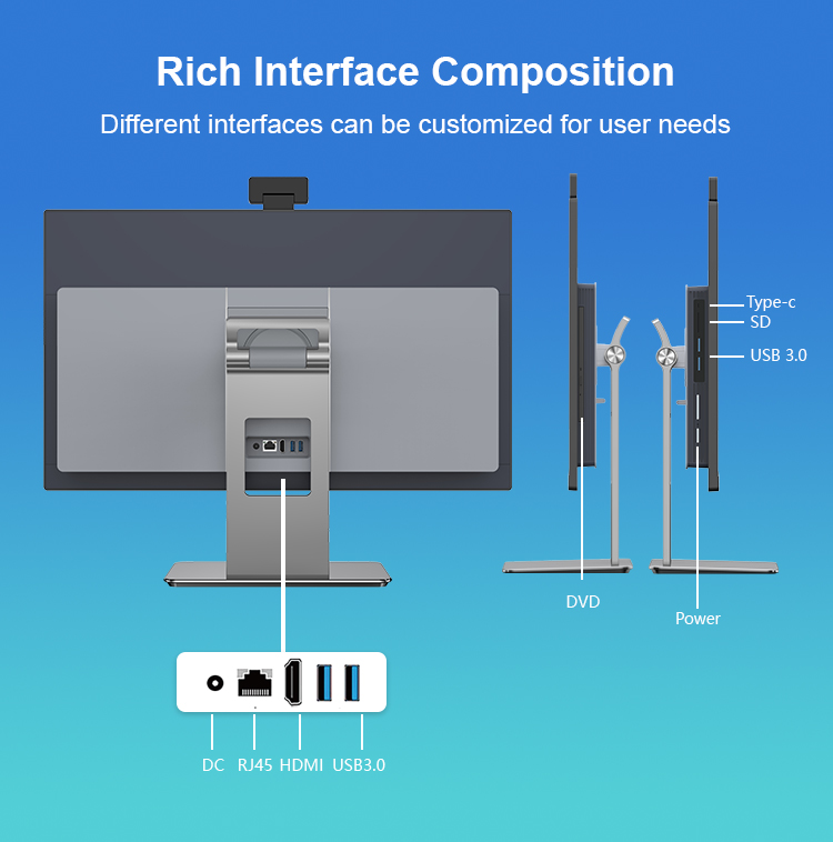 27 Inch Interactive Monitor All In One PC with Linux OS and Intel CORE I7 Processor