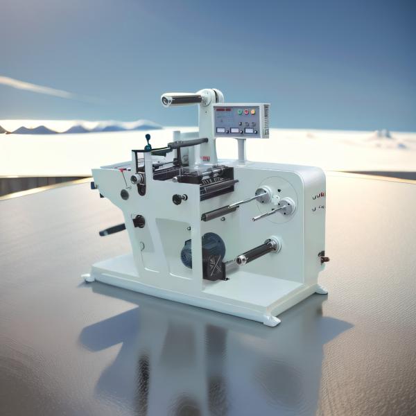 Quality ROTARY BLANK LABEL DIE CUTTING MACHINE WITH SLITTER NUMBER/METER COUNTING FUNCTION 600MM UNWIND REWIND EXTRA AIR SHAFT for sale