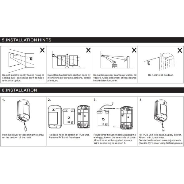 High Stability Passive Infrared Detector , Wall Mount Pir Motion Sensor