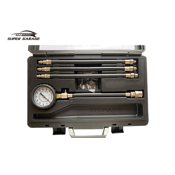 Black Cylinder Compression Tester Kit 2100kPa Pressure Gauge Set For Motorcycle