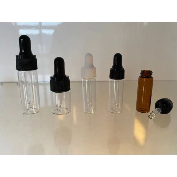 Empty 4ml Amber Essential Oil Bottles With Droppers Small Size