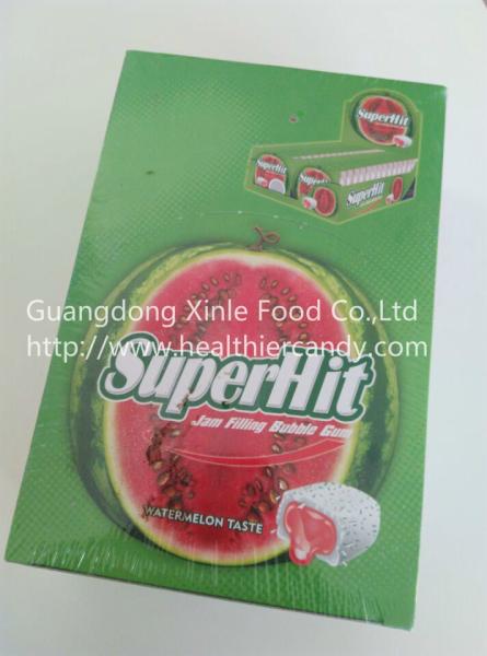 Quality bubble chewing gum cube shape chewing candy for kids low sugar watermelon mint candy for sale