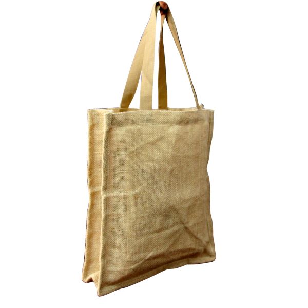 60gsm Linen fabric recycle handy shopping bag natural color for outdoor shopping