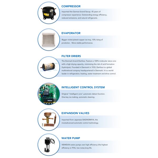 NO App-Controlled 500kg Stainless Steel Ice Cube Maker for Business Food Beverage Shop Automatic Ice Block Making Machine