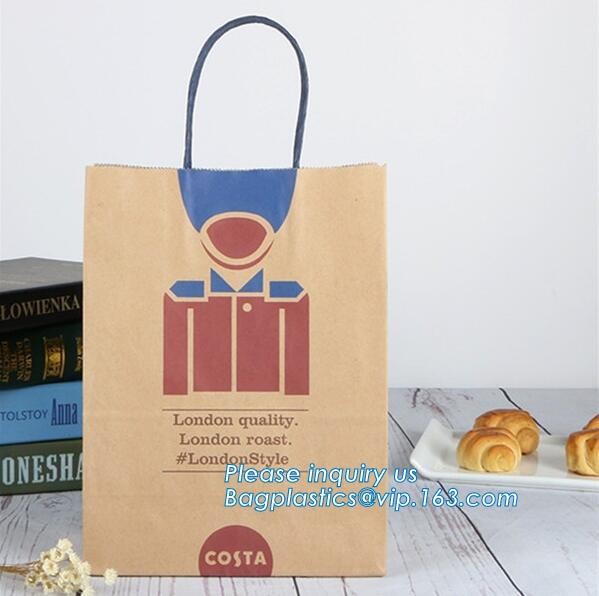 Custom Printing Recycled Brown Kraft Paper Bags,Custom Printed Factory Glassine Paper Bread Small Brown Bag, bagease