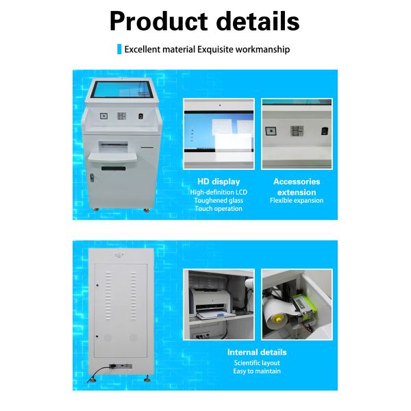 Tickets Printing Touch Screen Kiosk Bank Government Totem With Self Service All In One