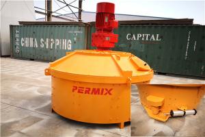 Input Capacity 1125L Concrete Pan Mixer Fast Discharging Speed Casting Coatings
