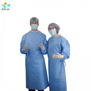 China Anti Alcohol Disposable Adult Hospital Gown Sms Medical Barrier Surgical Gown on sale