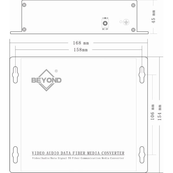Bi-Di XLR Balanced Audio To Fiber Converter 2-Ch 3 Pin XLR