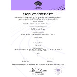 Nanjing Feeling Rubber&Plastic Produces Co, Ltd. Certifications