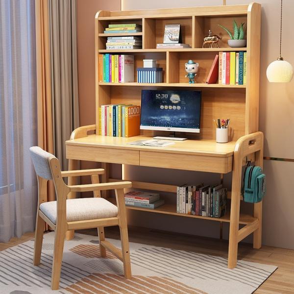 Quality Shengwei Furniture Solid Wood Bookshelf Integrated Computer Desk Table for sale