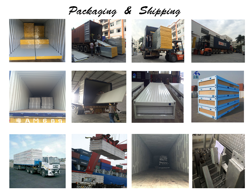 eps prefabricated sandwich panel house wall board 950-50-0.376mm with film both side