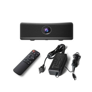 Metallic Native 4k Smart Portable Projector With USB Plug Black