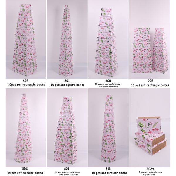 Rectangle Printing Xmas Gift Packaging / 10ct Christmas Nesting Boxes Multi Sizes
