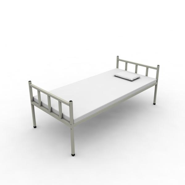 Quality Easy Assemble Knock Down Waterproof Single Layer Gray Color Steel Bed for sale