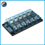 BANL-B6 In-Line 6 Way Position Circuit Fuse Holder Clear Plastic Case Power