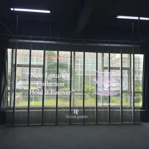 High Brightness Transparent LED Screen Retail Store Advertising Solution OEM