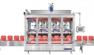 China 5L-30L 8 Nozzles Lubricant Filling Machine PLC Controlled on sale