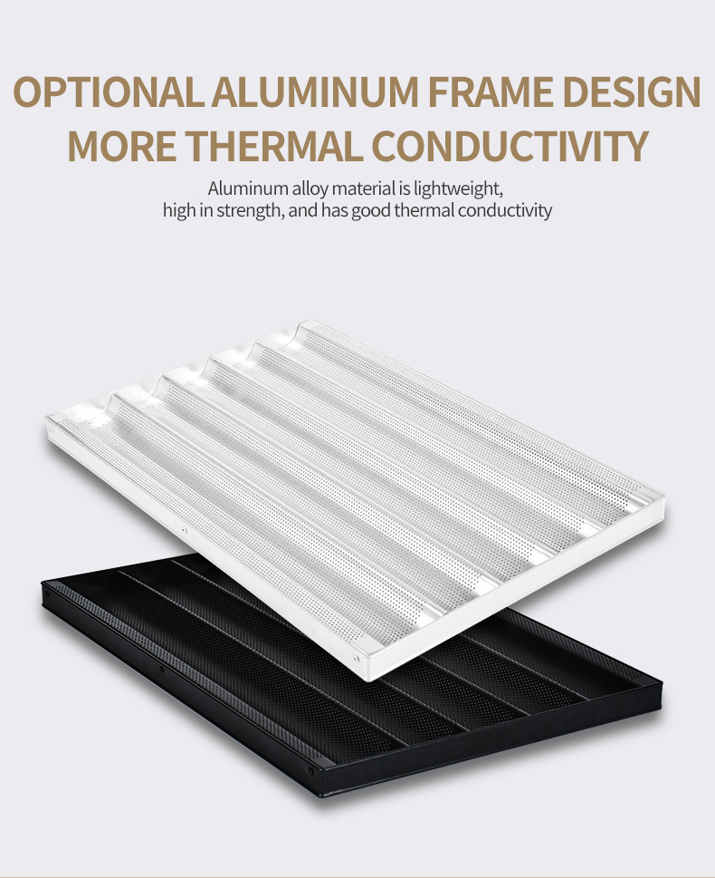 Professional Non-Stick Coating Aluminum Alloy French Bread Baking Tray Mold