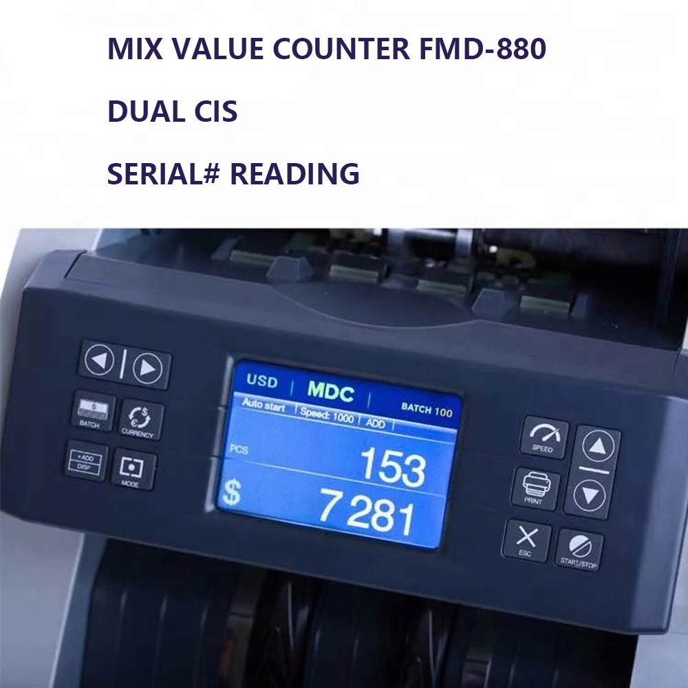FMD-880 USD value counting machine EUR mix value counting machine banknote value counter