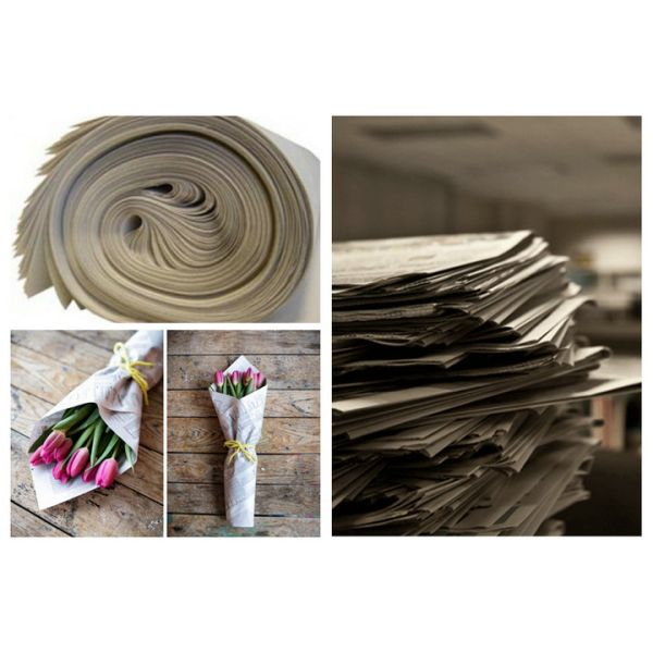 Recyclable Smooth Newsprint Paper Roll 45gsm to 52gsm For Packing Customized