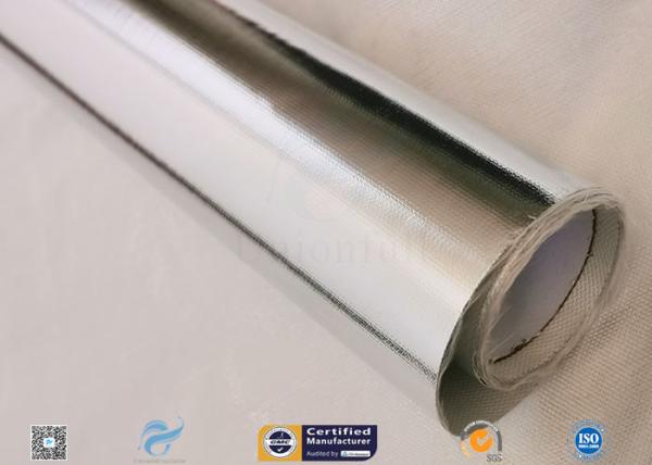 Quality Aluminium Foil Laminated Silver Coated Fabric Flame Retardant 4HS Heat Reflective for sale